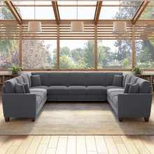 Load image into Gallery viewer, Adorn Homez Riley C shape Corner Sofa 11  Seater in Velvet Fabric