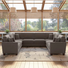 Load image into Gallery viewer, Adorn Homez Riley C shape Corner Sofa 8 Seater in Velvet Fabric