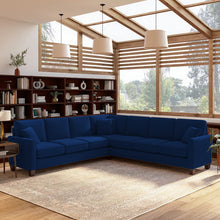 Load image into Gallery viewer, Adorn Homez Riley L shape Corner Sofa 7 Seater in Velvet Fabric