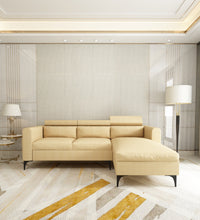 Load image into Gallery viewer, Adorn Homez - Gemini 4 Seater Sectional Sofa In Premium Molfino Fabric with Adjustable Headrest.