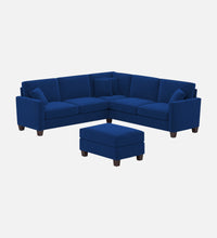 Load image into Gallery viewer, Adorn Homez Riley L shape Sofa 5 Seater with Ottoman in Velvet Fabric