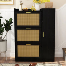 Load image into Gallery viewer, Adorn Homez Avion Shoe rack with Rattan/cane mesh