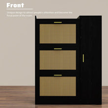 Load image into Gallery viewer, Adorn Homez Avion Shoe rack with Rattan/cane mesh