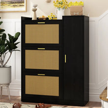 Load image into Gallery viewer, Adorn Homez Avion Shoe rack with Rattan/cane mesh