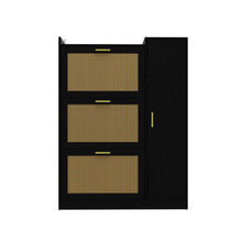 Load image into Gallery viewer, Adorn Homez Avion Shoe rack with Rattan/cane mesh
