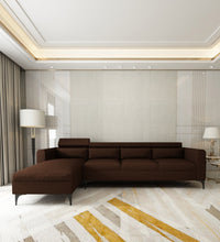 Load image into Gallery viewer, Adorn Homez - Gemini 5 Seater Sectional Sofa In Premium Molfino Fabric with Adjustable Headrest
