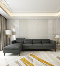 Load image into Gallery viewer, Adorn Homez - Gemini 5 Seater Sectional Sofa In Premium Molfino Fabric with Adjustable Headrest
