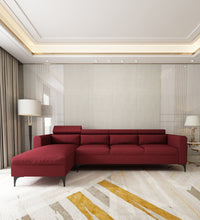 Load image into Gallery viewer, Adorn Homez - Gemini 5 Seater Sectional Sofa In Premium Molfino Fabric with Adjustable Headrest