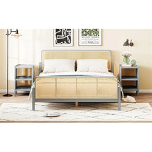 Load image into Gallery viewer, Adorn Homez Omi Queen Size Wooden Bed with Rattan/Cane Without Storage