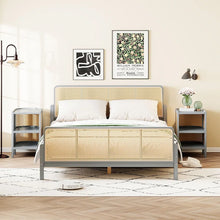 Load image into Gallery viewer, Adorn Homez Omi Queen Size Wooden Bed with Rattan/Cane Without Storage
