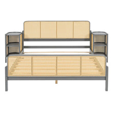 Load image into Gallery viewer, Adorn Homez Omi Queen Size Wooden Bed with Rattan/Cane Without Storage