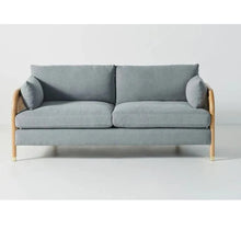 Load image into Gallery viewer, Adorn Homez Basel 3 Seater Sofa in Premium Fabric With Rattan/Cane