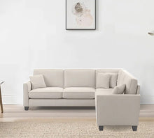 Load image into Gallery viewer, Adorn Homez Riley L Shape Corner Sofa 5 Seater in Velvet Fabric