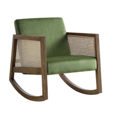 Load image into Gallery viewer, Adorn Homez Milan Wooden Rocking Chair with Rattan/cane Mesh.