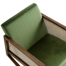 Load image into Gallery viewer, Adorn Homez Milan Wooden Rocking Chair with Rattan/cane Mesh.