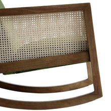 Load image into Gallery viewer, Adorn Homez Milan Wooden Rocking Chair with Rattan/cane Mesh.