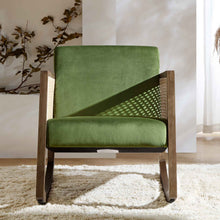 Load image into Gallery viewer, Adorn Homez Milan Wooden Rocking Chair with Rattan/cane Mesh.