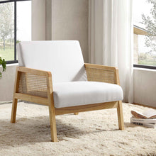 Load image into Gallery viewer, Adorn Homez Evan Teakwood Aram Chair with Rattan/cane Mesh