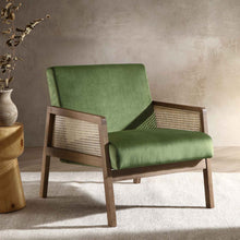 Load image into Gallery viewer, Adorn Homez Evan Teakwood Aram Chair with Rattan/cane Mesh