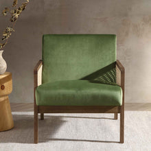 Load image into Gallery viewer, Adorn Homez Evan Teakwood Aram Chair with Rattan/cane Mesh