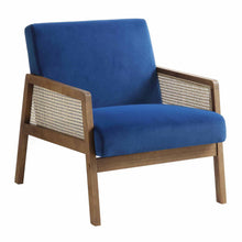 Load image into Gallery viewer, Adorn Homez Evan Teakwood Aram Chair with Rattan/cane Mesh