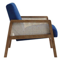 Load image into Gallery viewer, Adorn Homez Evan Teakwood Aram Chair with Rattan/cane Mesh