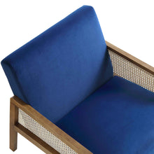 Load image into Gallery viewer, Adorn Homez Evan Teakwood Aram Chair with Rattan/cane Mesh