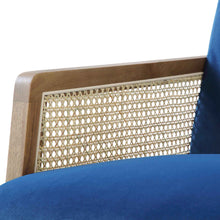 Load image into Gallery viewer, Adorn Homez Evan Teakwood Aram Chair with Rattan/cane Mesh