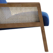 Load image into Gallery viewer, Adorn Homez Evan Teakwood Aram Chair with Rattan/cane Mesh