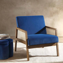 Load image into Gallery viewer, Adorn Homez Evan Teakwood Aram Chair with Rattan/cane Mesh