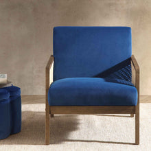 Load image into Gallery viewer, Adorn Homez Evan Teakwood Aram Chair with Rattan/cane Mesh