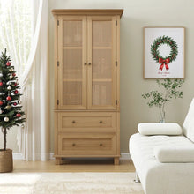 Load image into Gallery viewer, Adorn Homez Verona 2 Doors Cabinet with Rattan/Cane Mesh