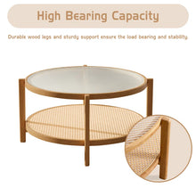 Load image into Gallery viewer, Adorn Home Solid Wood Kingston Center Table with Rattan/Cane Mesh