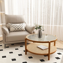 Load image into Gallery viewer, Adorn Home Solid Wood Kingston Center Table with Rattan/Cane Mesh
