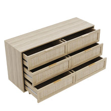 Load image into Gallery viewer, Adorn Home Ellery Rattan Chest of 6 Drawer with Rattan/Cane
