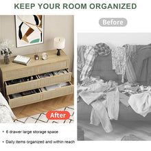 Load image into Gallery viewer, Adorn Home Ellery Rattan Chest of 6 Drawer with Rattan/Cane