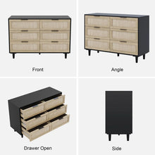 Load image into Gallery viewer, Adorn Home Ellery Rattan Chest of 6 Drawer with Rattan/Cane