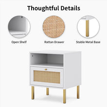 Load image into Gallery viewer, Adorn Homez Zuru Bed Side Table with Rattan/Cane Mesh