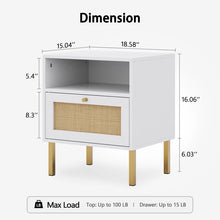 Load image into Gallery viewer, Adorn Homez Zuru Bed Side Table with Rattan/Cane Mesh
