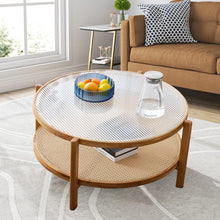 Load image into Gallery viewer, Adorn Home Solid Wood Kingston Center Table with Rattan/Cane Mesh