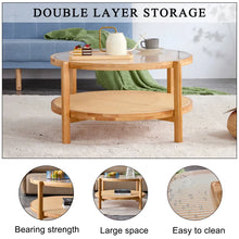 Load image into Gallery viewer, Adorn Home Solid Wood Kingston Center Table with Rattan/Cane Mesh