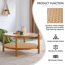 Load image into Gallery viewer, Adorn Home Solid Wood Kingston Center Table with Rattan/Cane Mesh