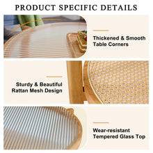 Load image into Gallery viewer, Adorn Home Solid Wood Kingston Center Table with Rattan/Cane Mesh