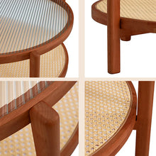 Load image into Gallery viewer, Adorn Home Solid Wood Kingston Center Table with Rattan/Cane Mesh