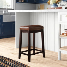 Load image into Gallery viewer, Adorn Homez Ronan Solid Wood Bar Stool With Upholstery