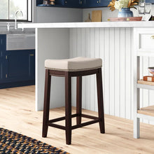 Load image into Gallery viewer, Adorn Homez Ronan Solid Wood Bar Stool With Upholstery