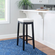 Load image into Gallery viewer, Adorn Homez Ronan Solid Wood Bar Stool With Upholstery