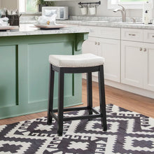 Load image into Gallery viewer, Adorn Homez Ronan Solid Wood Bar Stool With Upholstery