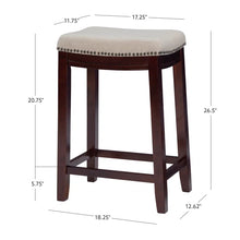 Load image into Gallery viewer, Adorn Homez Ronan Solid Wood Bar Stool With Upholstery