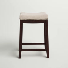 Load image into Gallery viewer, Adorn Homez Ronan Solid Wood Bar Stool With Upholstery